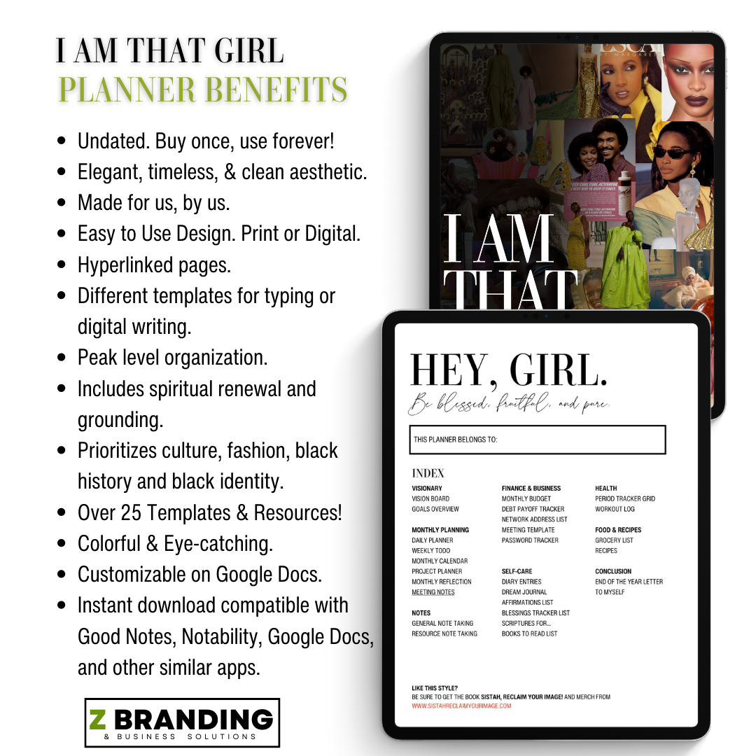 That Girl Digital Planner (PDF or Google Docs)